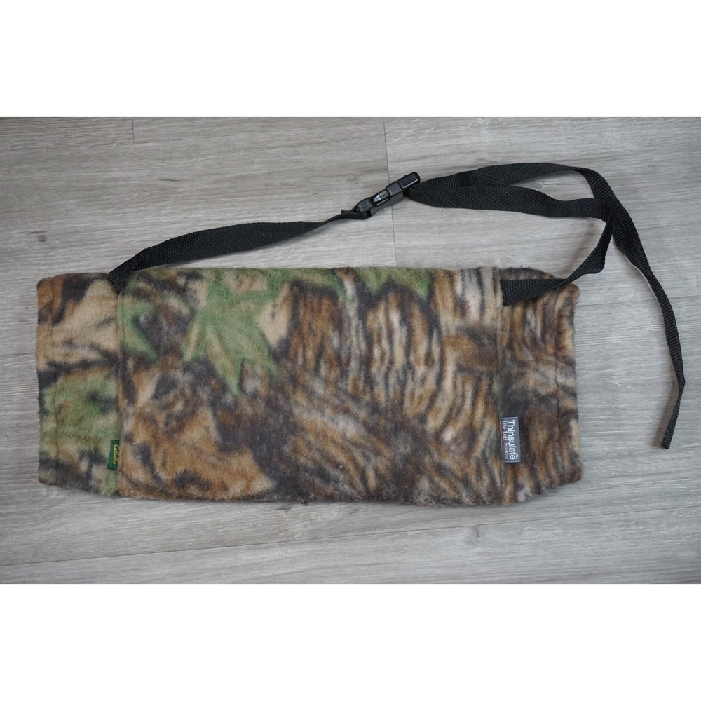 Vintage Cabelas USA LiteLoft Thinsulate Fleece Camo Handwarmer Bag with Strap